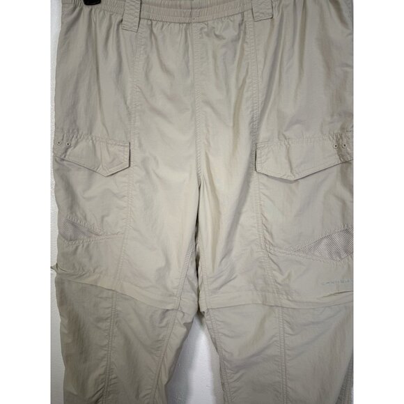 Columbia Pants Mens M Tan PFG Cargo Convertible Straight Hiking Outdoor Utility - Picture 14 of 16